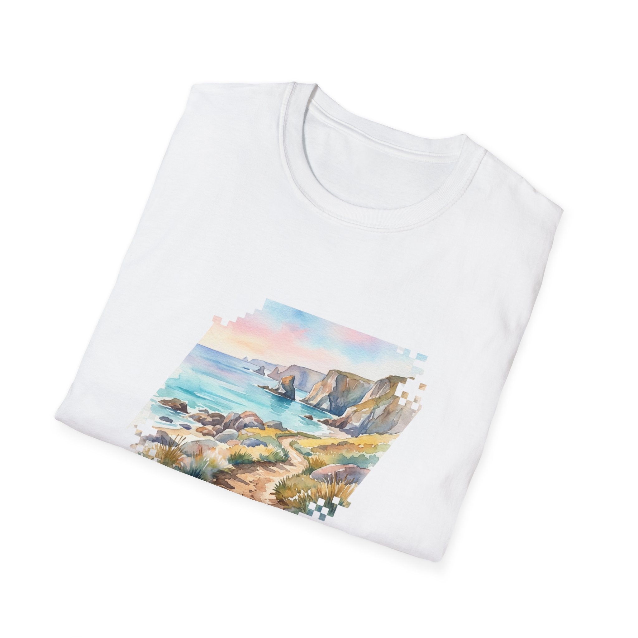 East Coast Trail Nova Scotia Watercolor T-Shirt — Coastal Scenic Tee