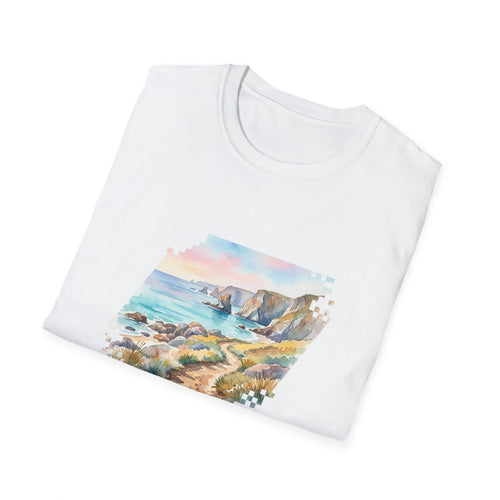 East Coast Trail Nova Scotia Watercolor T-Shirt — Coastal Scenic Tee