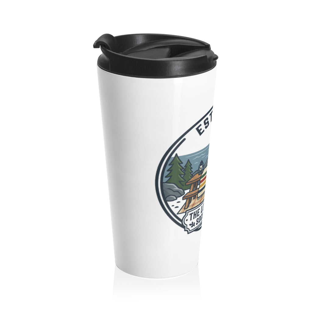 Stainless Travel Mug — "The Long Table Social Club" Est. 2021 Outdoor Adventure Thermos