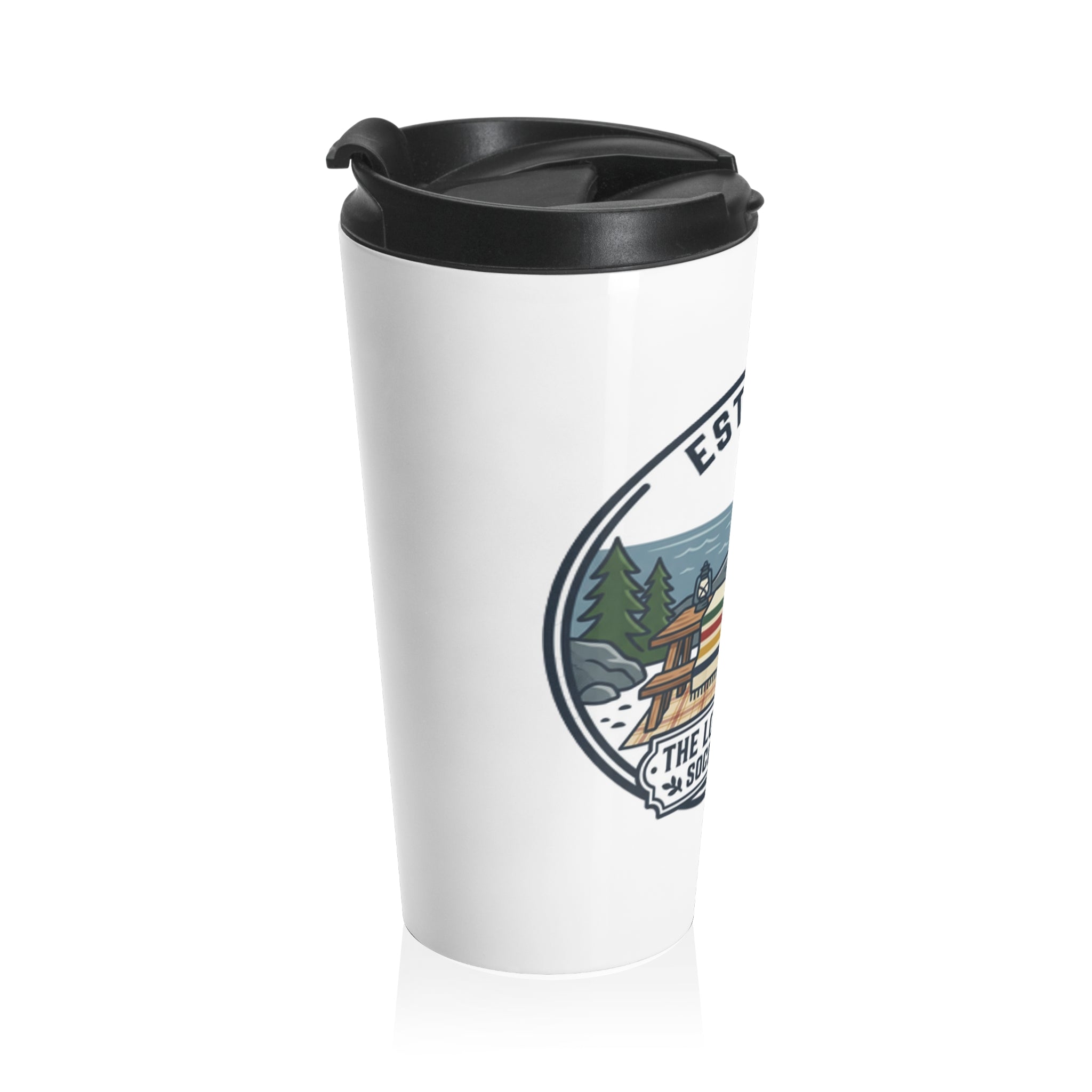 Stainless Travel Mug — "The Long Table Social Club" Est. 2021 Outdoor Adventure Thermos