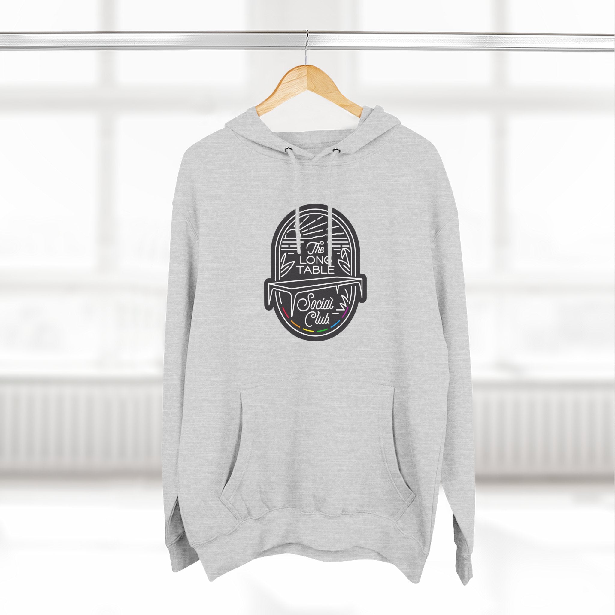 The Long Table Social Club Fleece Hoodie — Cozy Three-Panel Patio Pullover