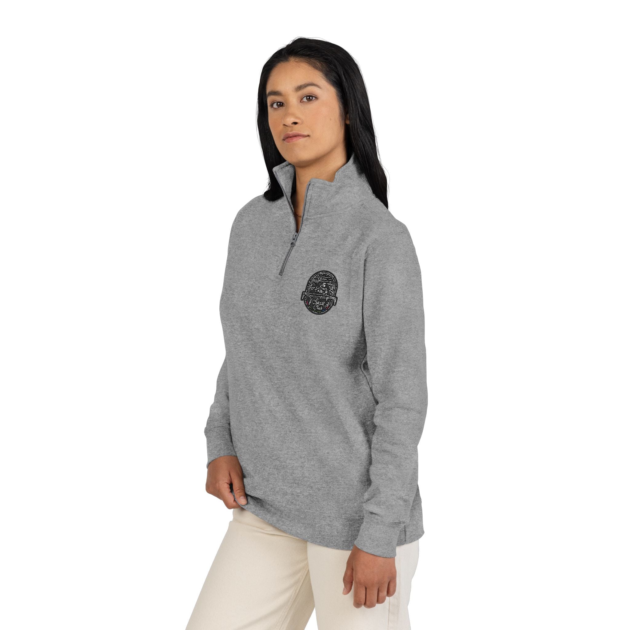 The Long Table Social Club Fleece Pullover — Embroidered Athleisure Pullover