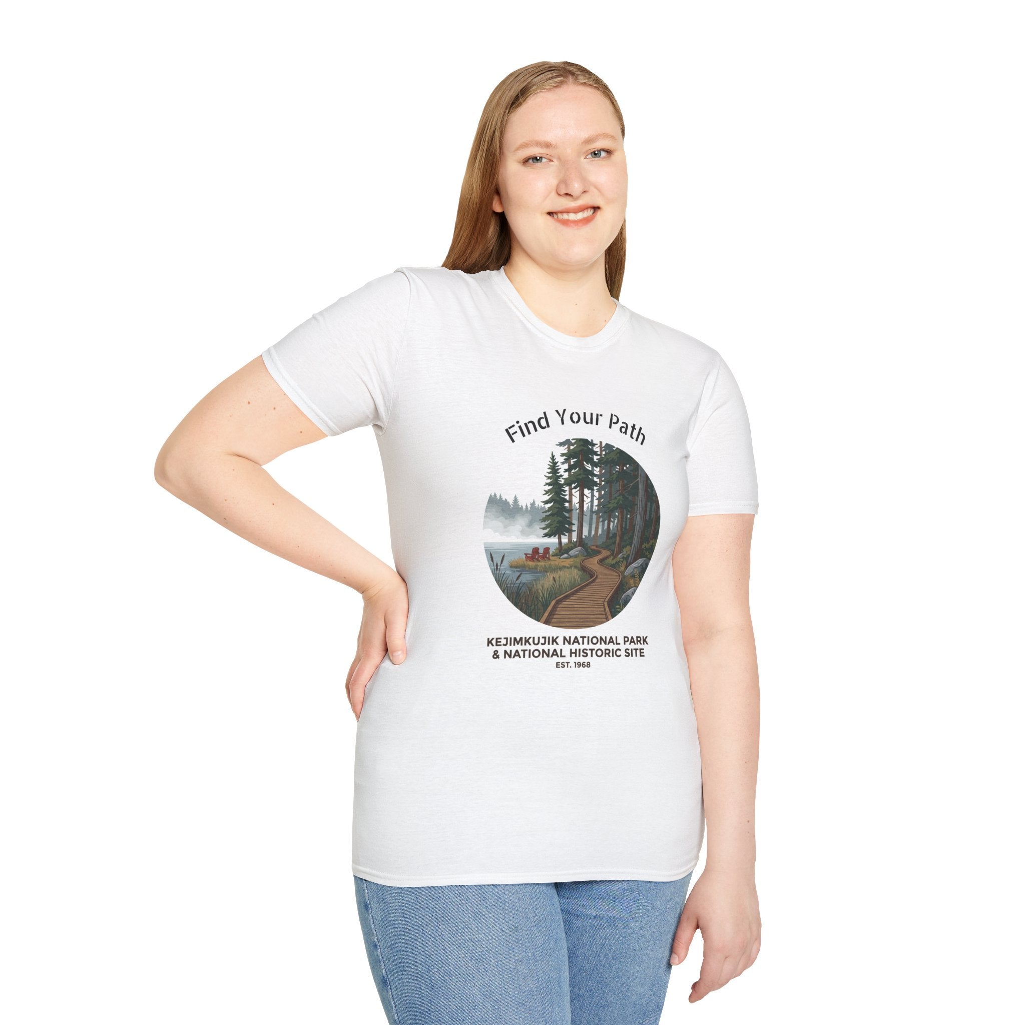 Kejimkujik National Park Scenic T-Shirt — Canoe Trail Forest Lake Design