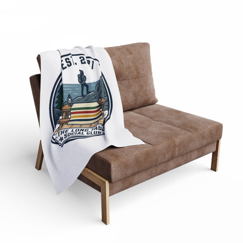 Arctic Fleece Blanket — "The Long Table Social Club" Coastal Picnic Scene, EST. 2021