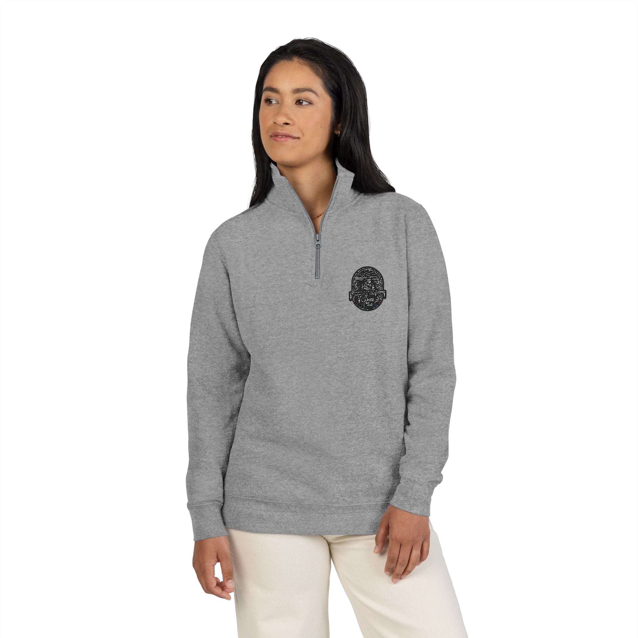 The Long Table Social Club Fleece Pullover — Embroidered Athleisure Pullover
