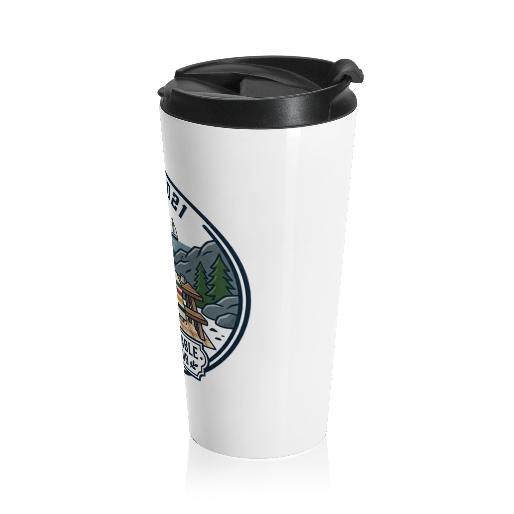 Stainless Travel Mug — "The Long Table Social Club" Est. 2021 Outdoor Adventure Thermos