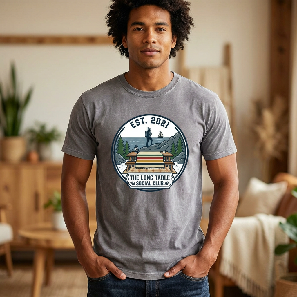 Vintage Crewneck Tee — The Long Table Social Club Vintage Outdoor Picnic Graphic