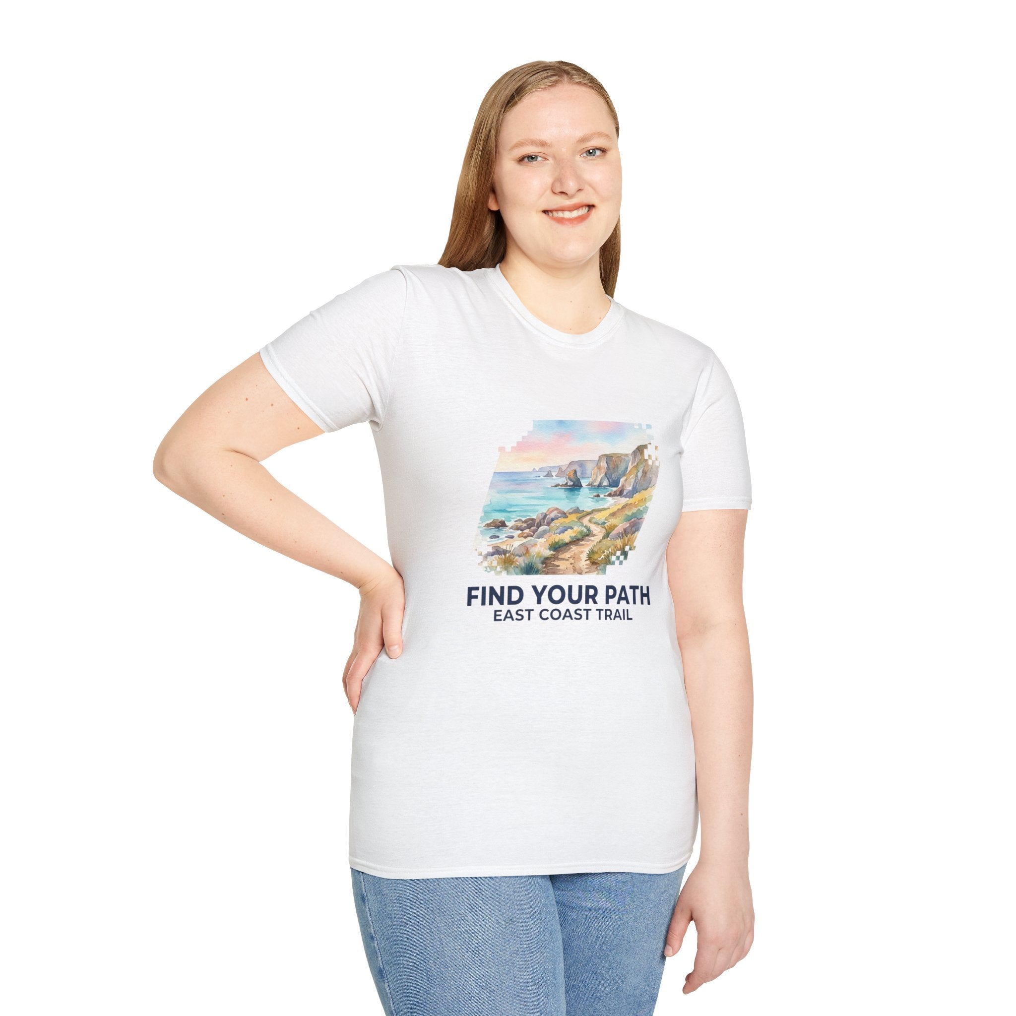 East Coast Trail Nova Scotia Watercolor T-Shirt — Coastal Scenic Tee