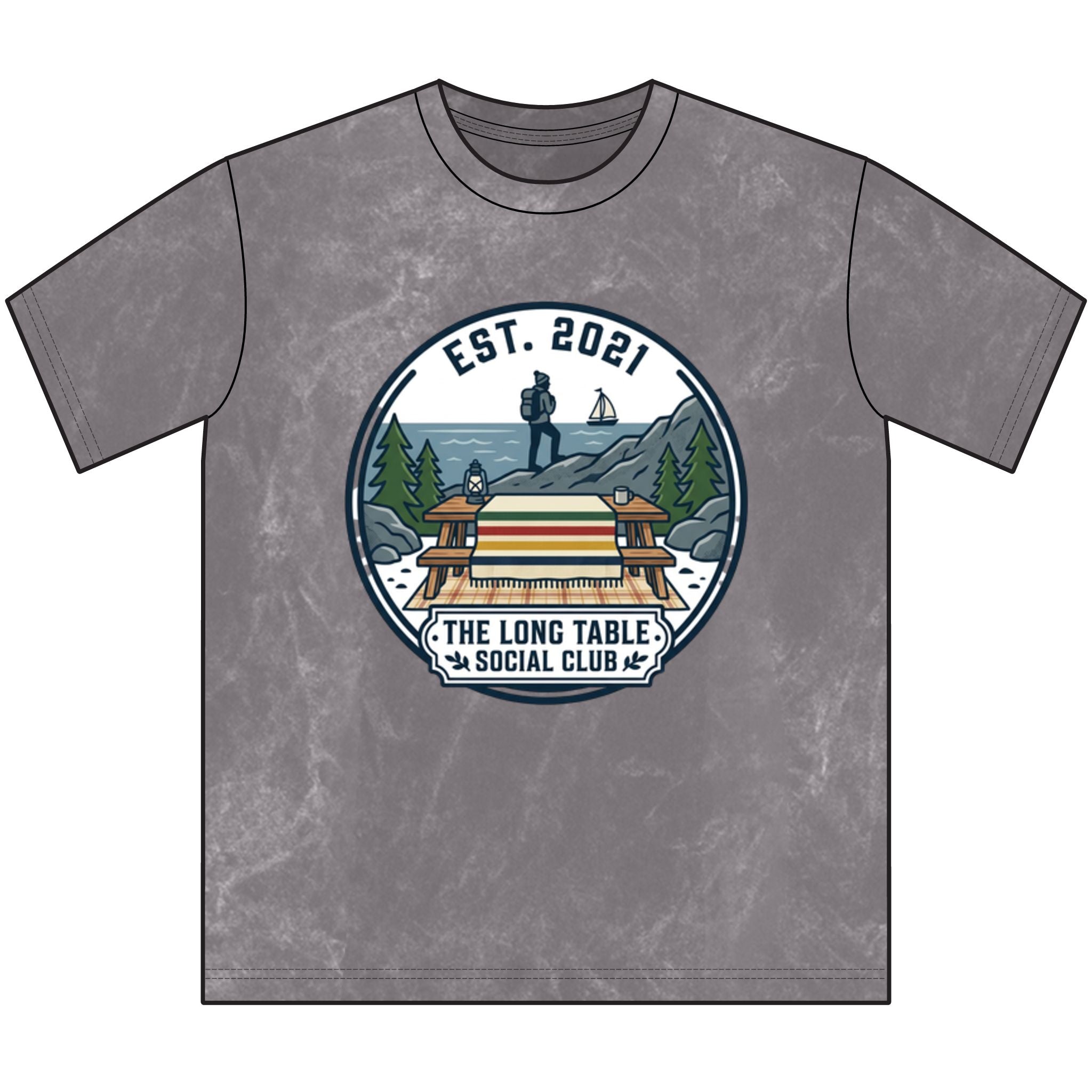 Vintage Crewneck Tee — The Long Table Social Club Vintage Outdoor Picnic Graphic