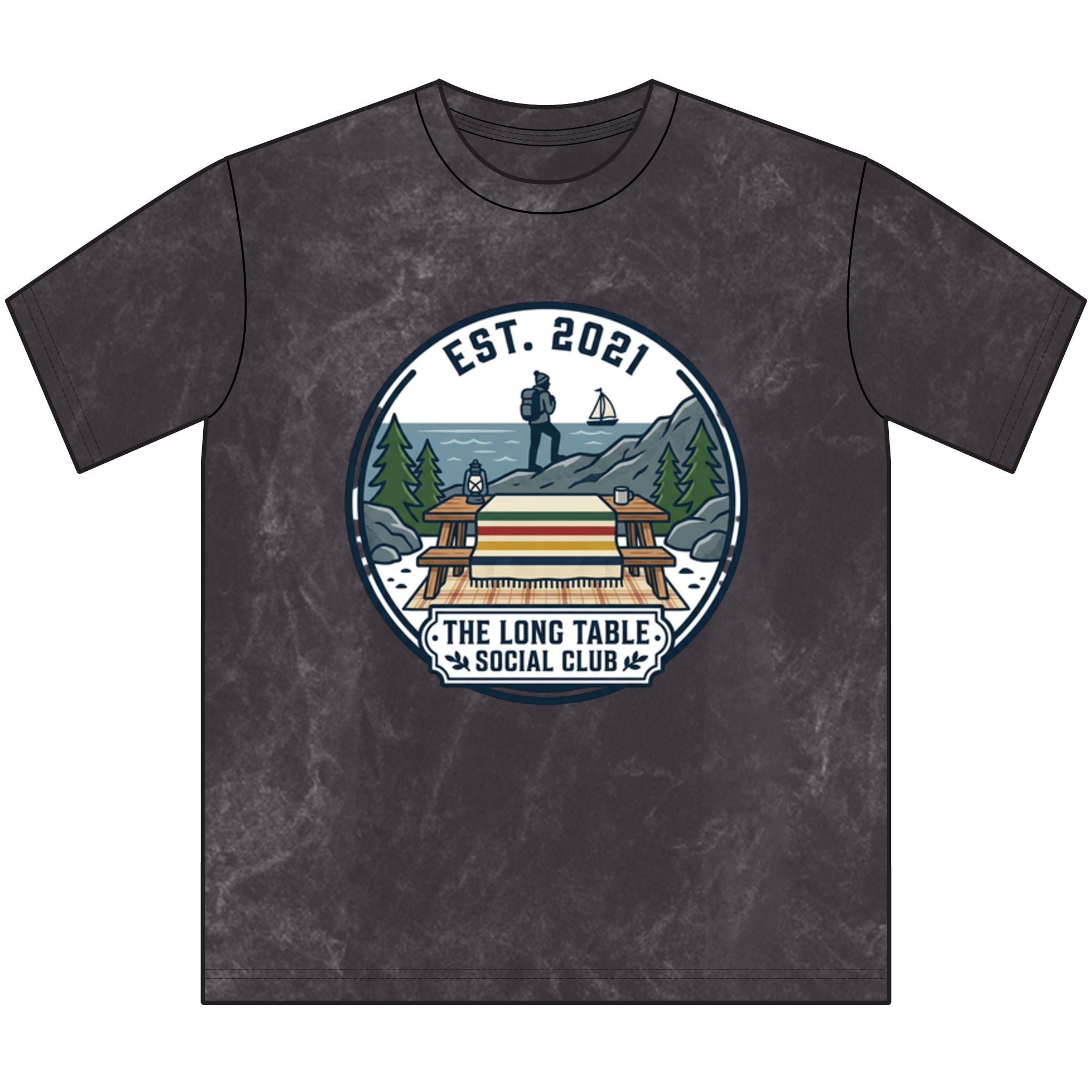 Vintage Crewneck Tee — The Long Table Social Club Vintage Outdoor Picnic Graphic