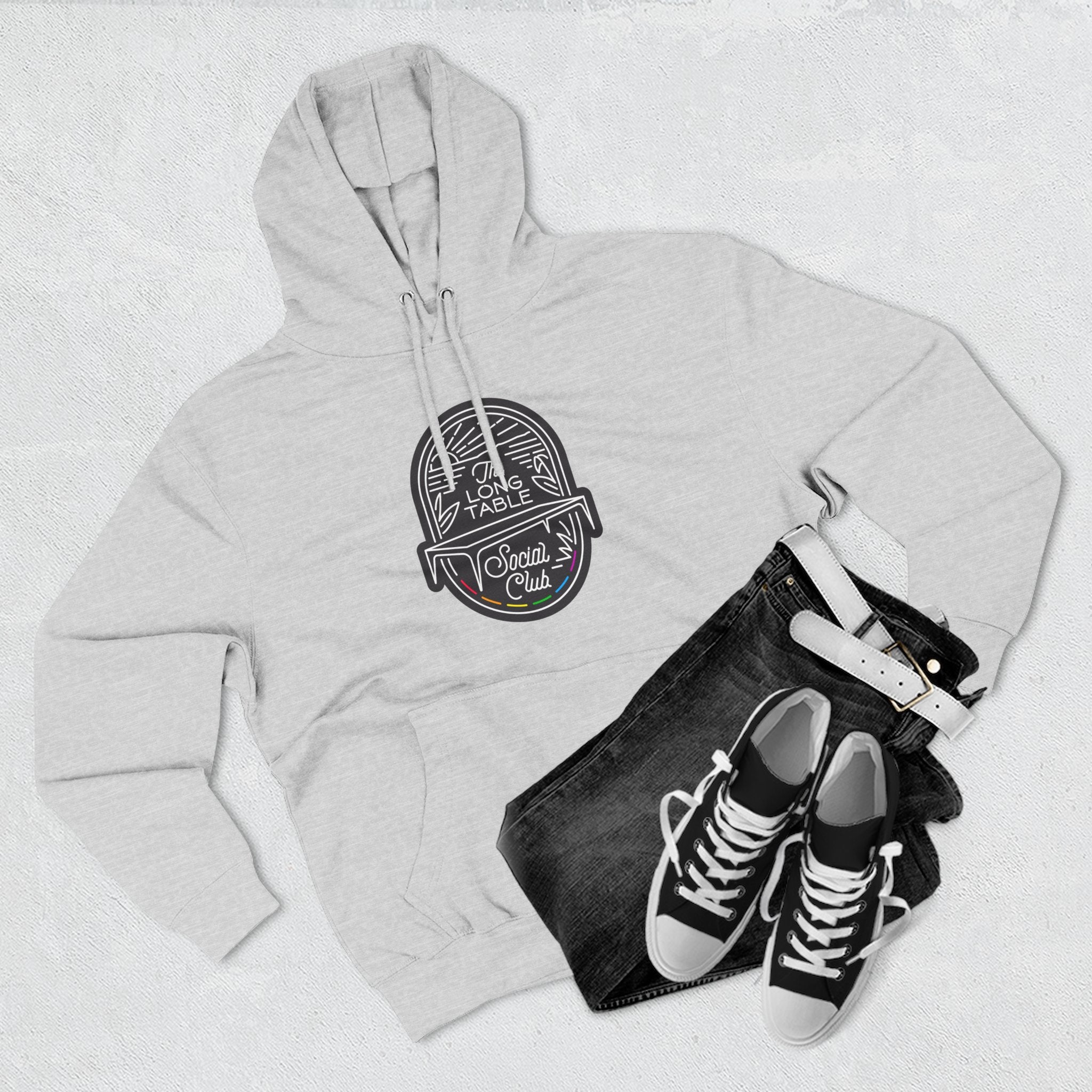 The Long Table Social Club Fleece Hoodie — Cozy Three-Panel Patio Pullover