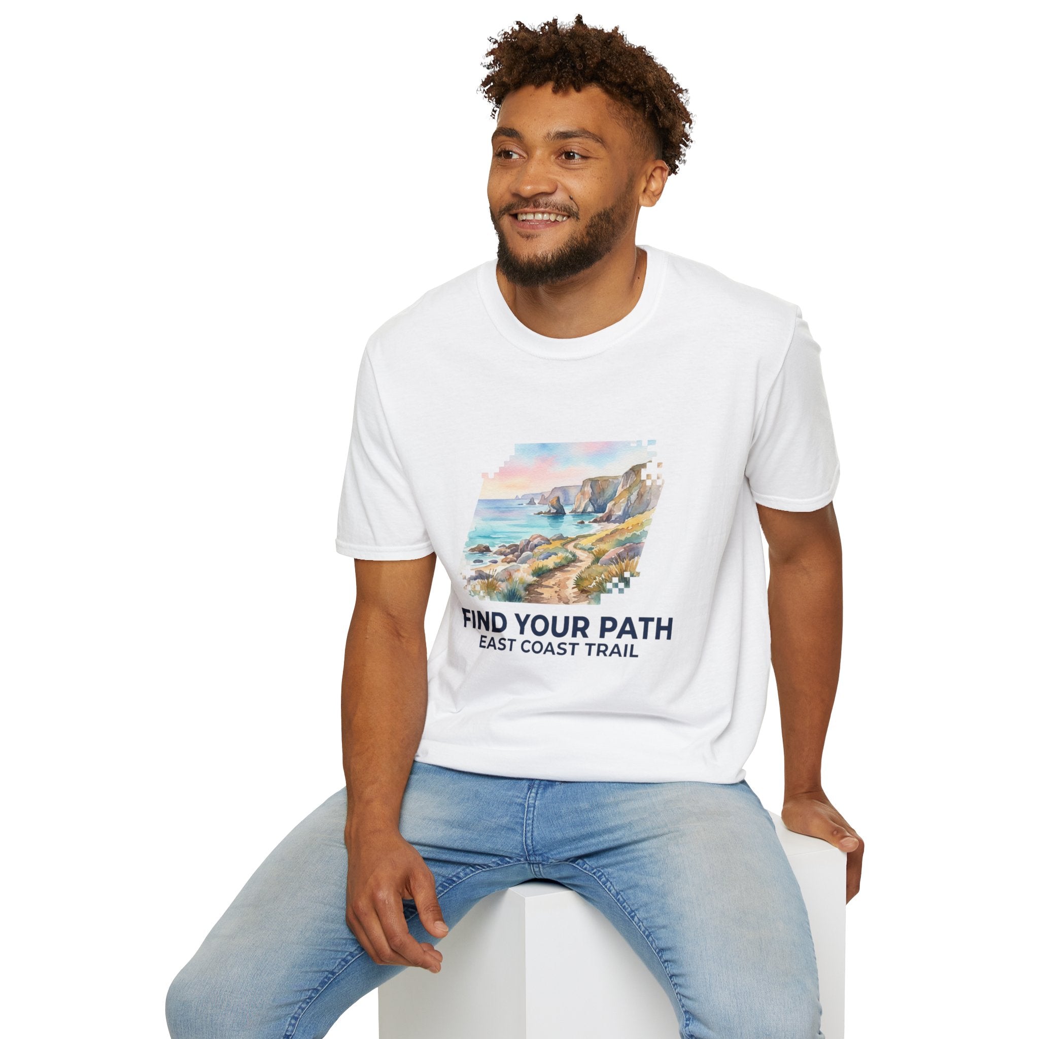 East Coast Trail Nova Scotia Watercolor T-Shirt — Coastal Scenic Tee