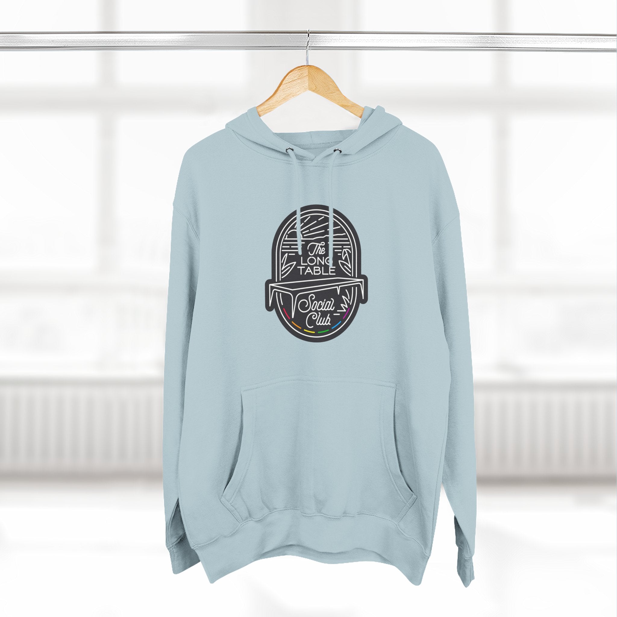 The Long Table Social Club Fleece Hoodie — Cozy Three-Panel Patio Pullover