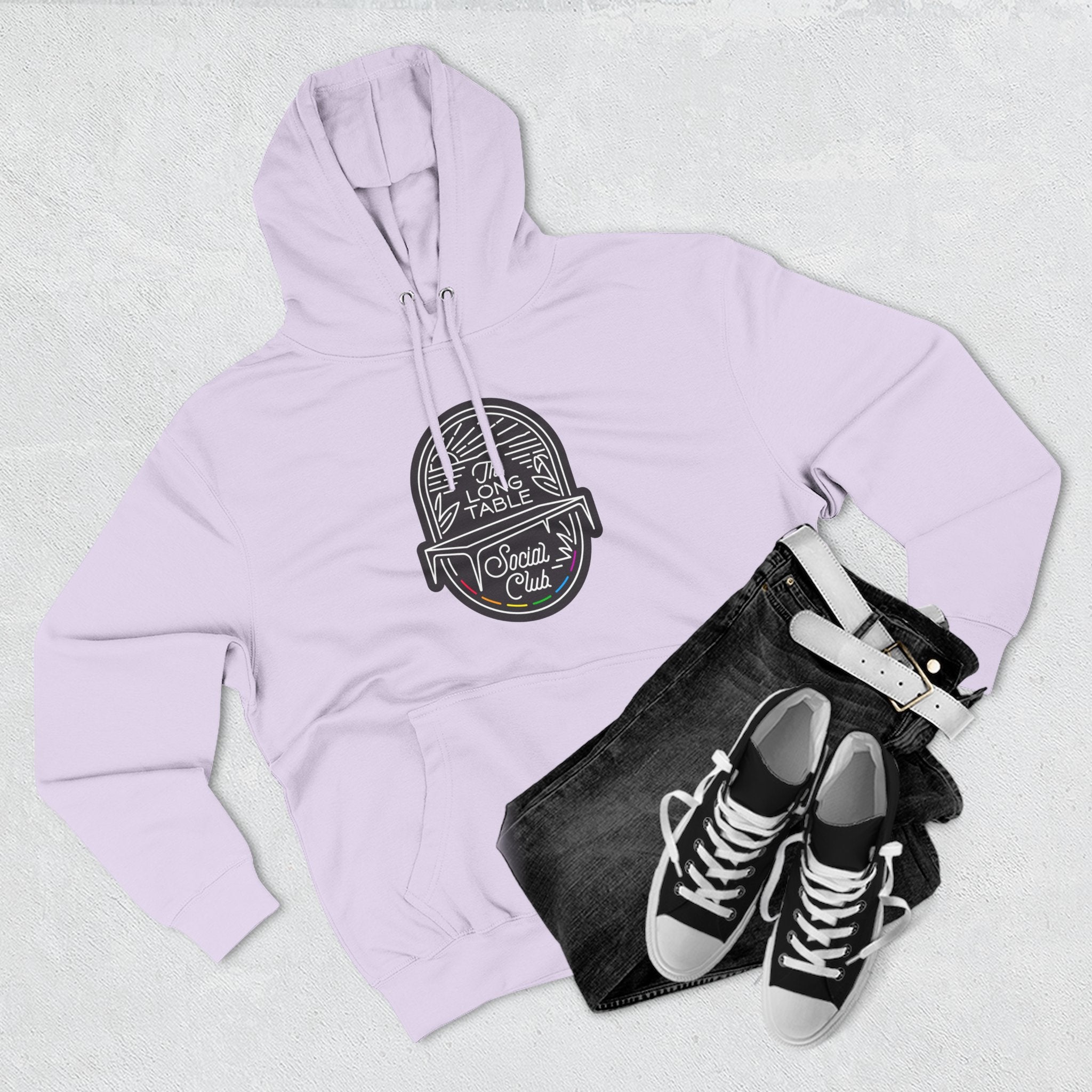 The Long Table Social Club Fleece Hoodie — Cozy Three-Panel Patio Pullover